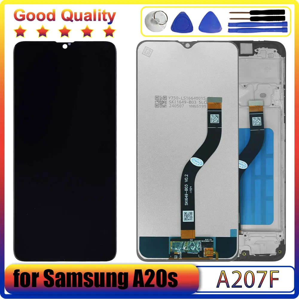 AMOLED ЖК-дисплей для Samsung Galaxy A20s ЖК-дисплей A207 A207F сенсорный экран дигитайзер Замена для Samsung A20s экран A207F ЖК