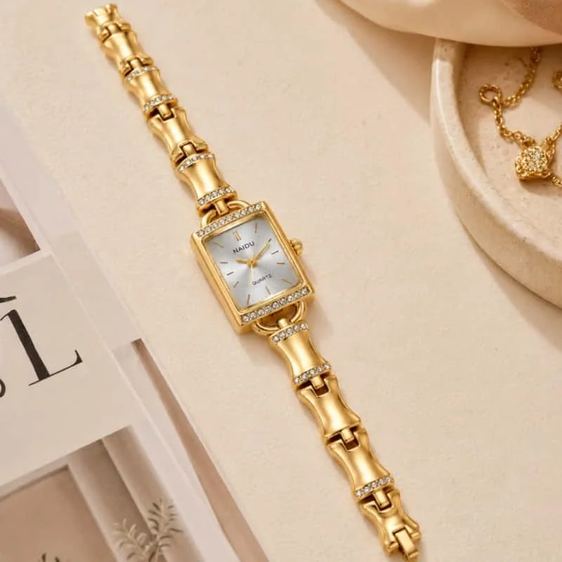 Elegant Rectangle Women Quartz Watch Fashion Rhinestone Bracelet Strap Ladies Wristwatch Luxury Girls Clock Gift Zegarek Damski