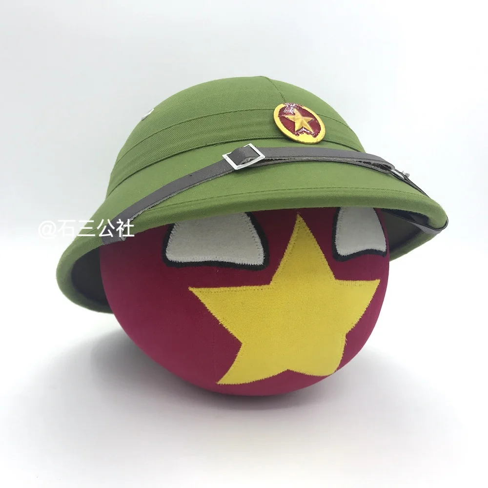 Vietnam Ball and Vietnamese conical hat Doll VNM countryballs plushies Cosplay Polandball Plush Toy for Gift 20CM