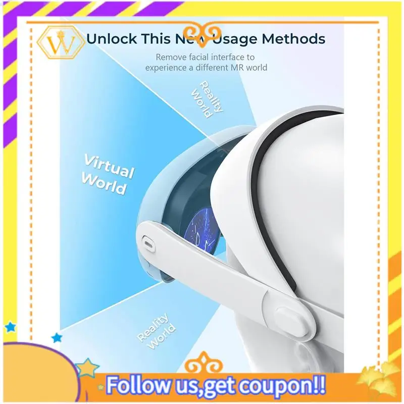 

Latest-Adjustable VR Headset Head Strap For Meta Quest 3 Headband Head Strap For Meta Quest 3 VR Accessories
