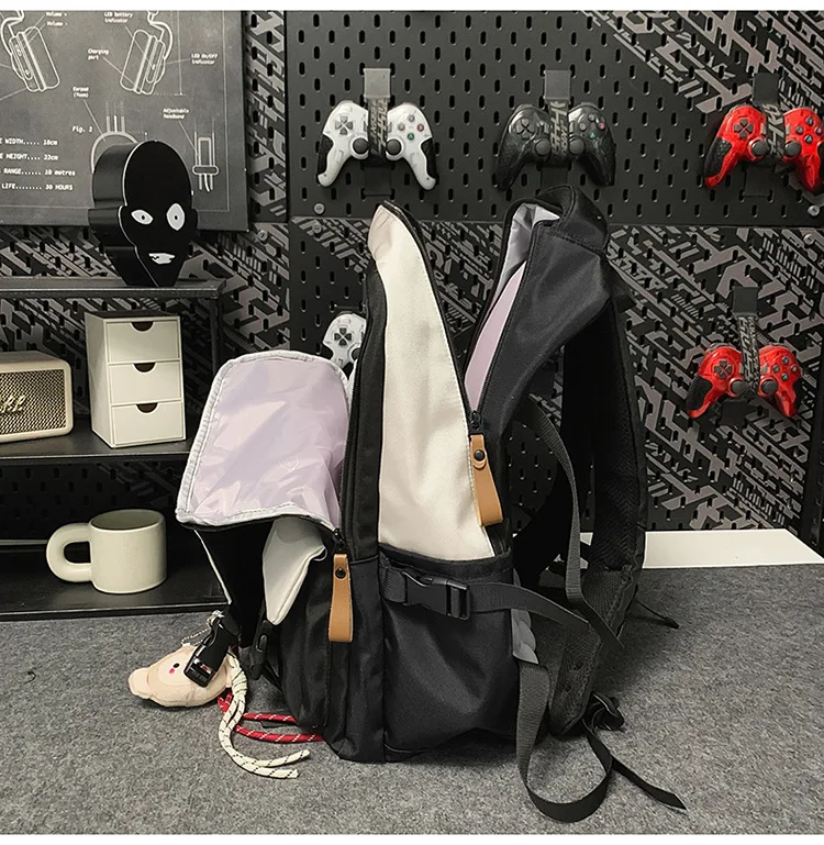 حقائب مدرسية ذات سعة كبيرة على ظهره للرياضات الخارجية من النايلون المقاوم للماء حقيبة مدرسية للسفر Unsiex زوجين حقيبة الأمتعة على ظهره #3