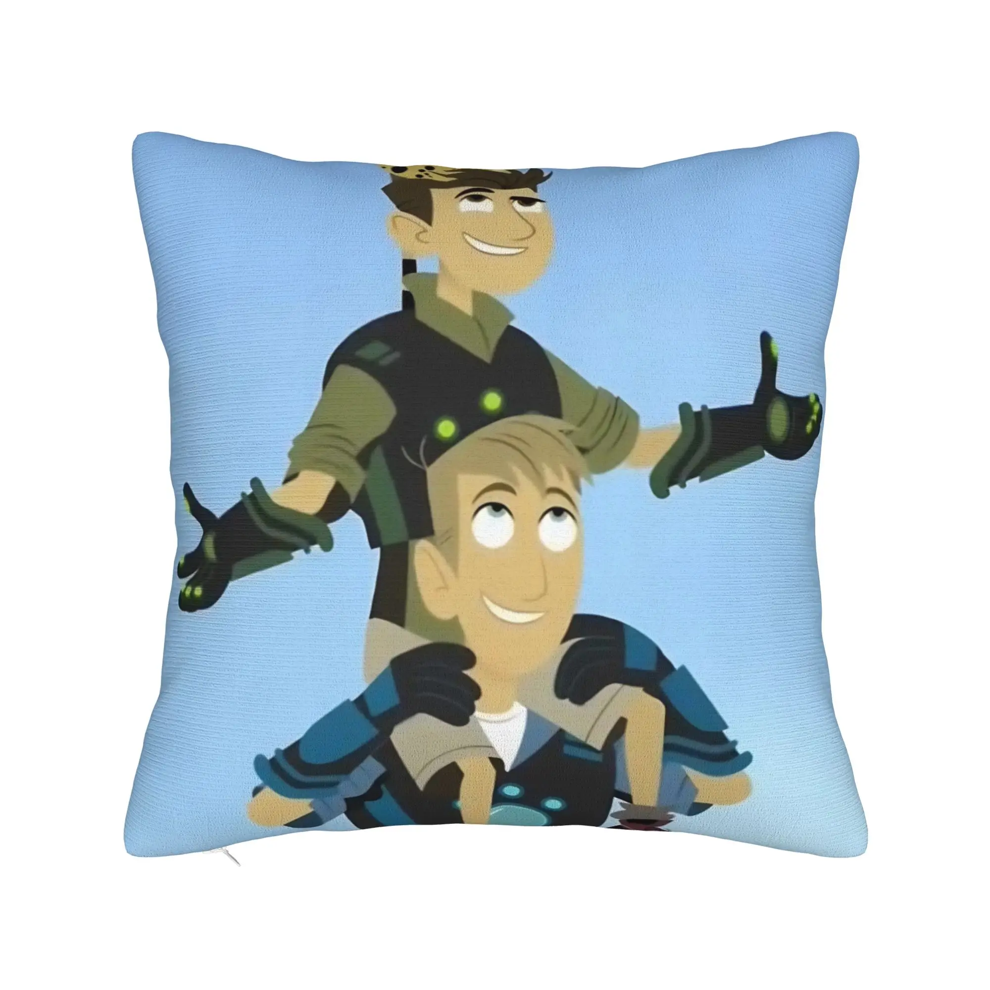 Decorative Pillowcase Wild Kratts Cartoon Merchandise Seater  Throw Pillow Case Cover Square Multi Size
