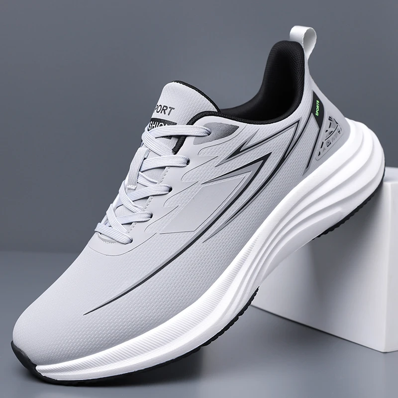 

Men's Autumn New Arrival Black Leather Shoes - Breathable Thick-Sole Stylish Sneakers, Casual & Sporty, Versatile & Lightweight