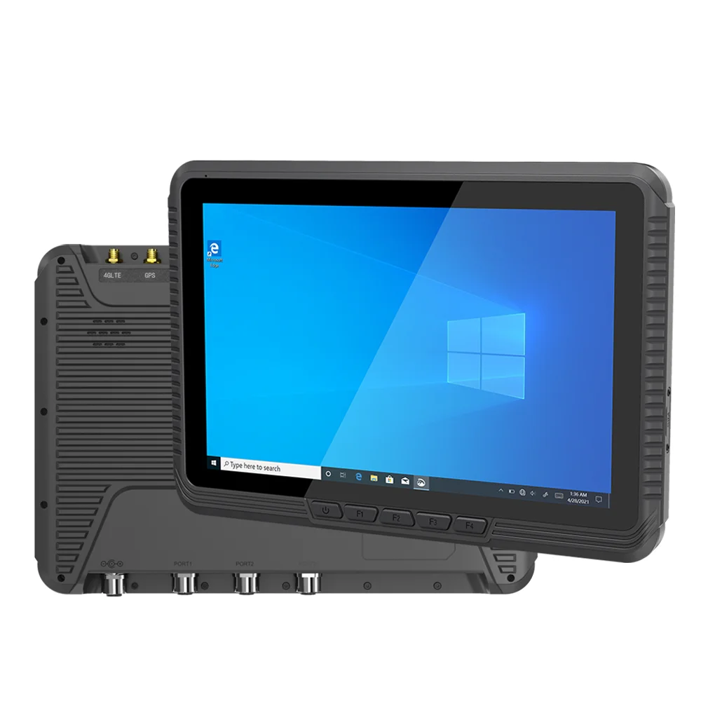 Industriële Draagbare 10.1 Inch Windows Robuuste Tablet IP65 Waterdichte Voertuig Mount Terminal Met Kan Voor Landbouwmachines