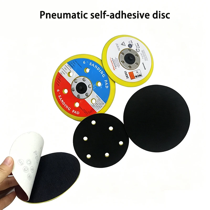 5 6 Inch Hook & Loop Sanding Backing Pad 125/150mm Pneumatic Sander Base Plate for Car Polishing Wood Grinding Abrasive Tool Acc