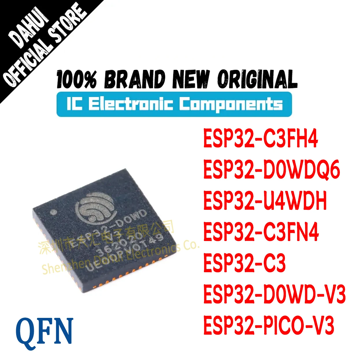 ESP32-D0WD-V3 QFN-48 Dual-core Wi-Fi& Bluetooth MCU Wireless Transceiver Chip IC New Original