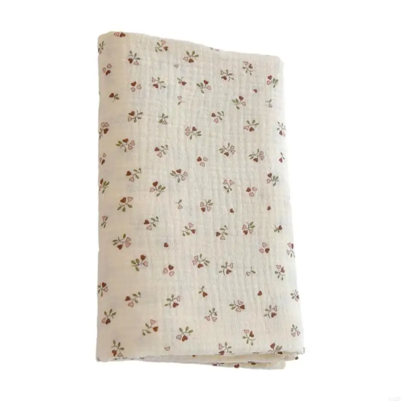 

54DF Multi-purpose Baby Blanket with Printed Pattern, Soft Breathable Infants Strollers Cover 2-Layer Wrap Cloth Comfortable