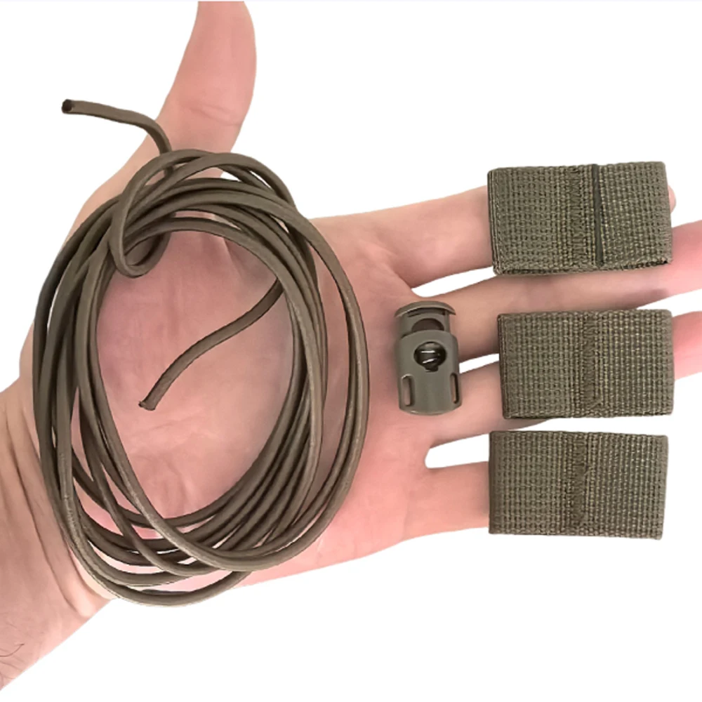 Taktischer Old Glory Flaggen-Bungee-Elastikverschluss, Stoßdämpferkordel, Molle-Gurtband-Schlaufe, Kordelstopper für sichere Befestigung – Detail 15