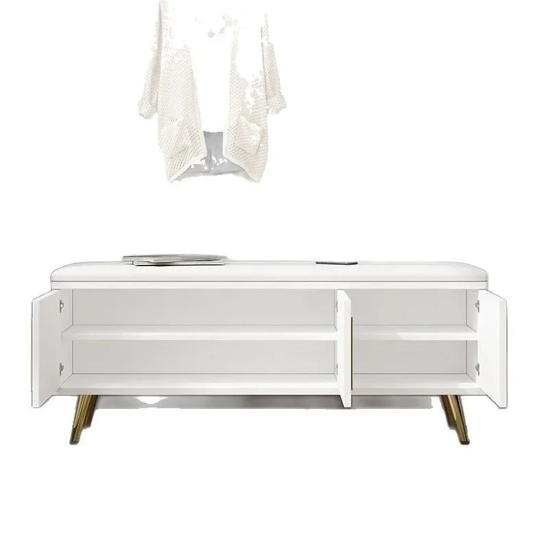 

Light luxury shoe change stool door can be seated soft bag shoes