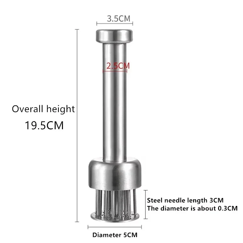 304 Stainless Steel Meat Thread Needle Meat Softener Household Quick Insertion Meat Processing Hammer Steak Kitchen Tools
