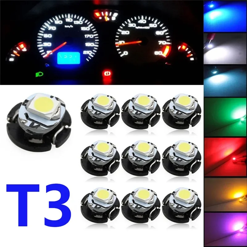 10Pcs T3 1 SMD LED Low Consumption High Bright Long Lifespan Car Bulbs Neo Wedge Climate Gauges Dashboard Control Lights