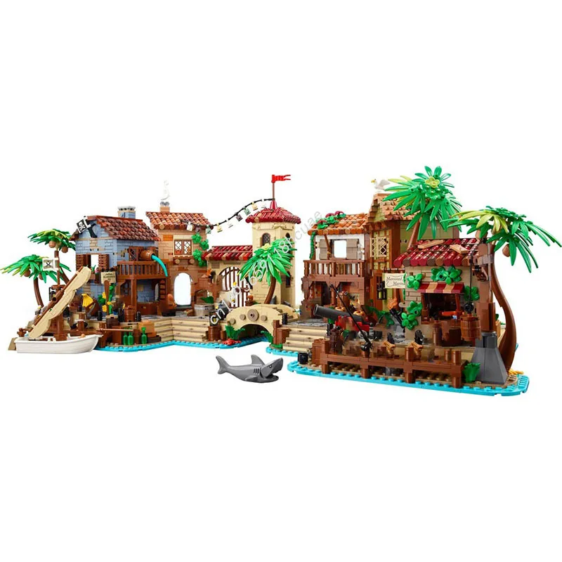 4016 Uds. Pirata Medieval los ladrones de Tortuga modelo de Castillo Modular bloques de construcción Diy juguetes educativos de montaje regalos de navidad