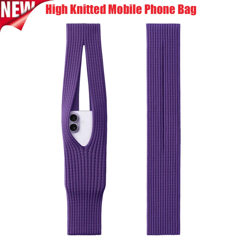 New 2026 Phone Pocket Women Bag Short 40cm Long 80cm Fashion Accessories High Knitted Mobile Phone Mini Bag Portable For Iphone