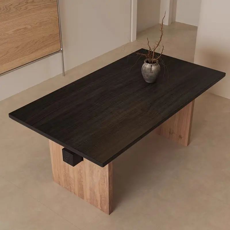 

Medieval style solid wood dining table modern simple desk desk wabi-**** wind B & B family rectangular workbench