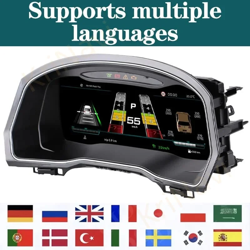 Digital Instrument Cluster For Magotan B8/CC/Passat B8/Arteon/Passat Variant Speedometer,iOS CarPlay, Android Auto,Plug and play