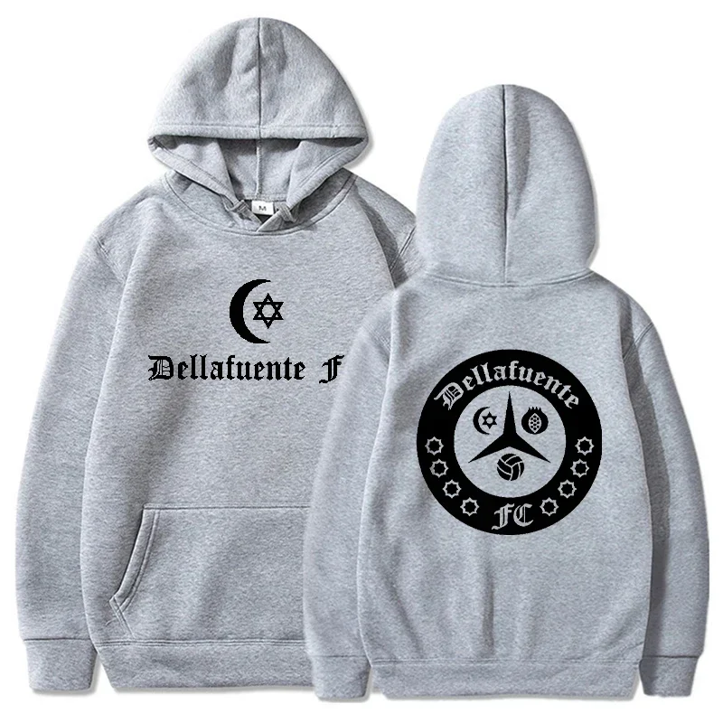 Dellafuente Hoodies Men Fashion Letter Graphic Printed Sweatshirts Women Casual Harajuku Streetwear Hooded Pullover Sportswear