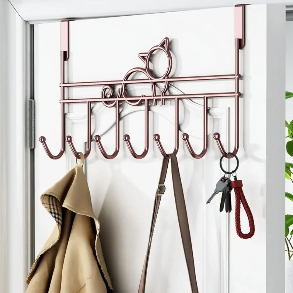 yes7 Hooks Over Door Hooks Space Saving Multifunction Door Storage Hook Good Load-Bearing Punch-Free Hanging Storage Rack Home U