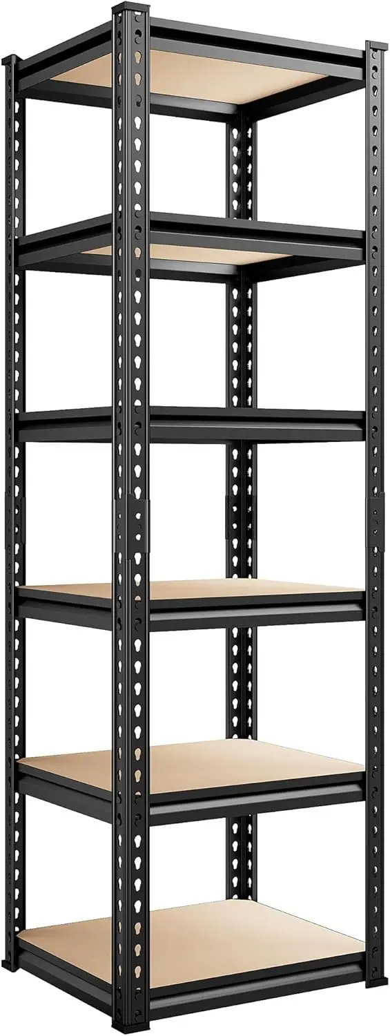 

6-Tier Heavy Duty Garage Shelving, 2250LBS Load Capacity, Adjustable & Space-Saving, 16"W x 16"D x 72"H