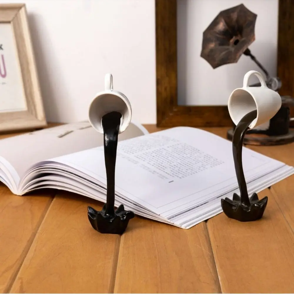 High-end 3D Floating Spilling Coffee Cup Resin Craft Decorative Coffee Cup Ornaments Suspended Cup Sculpture Desktop