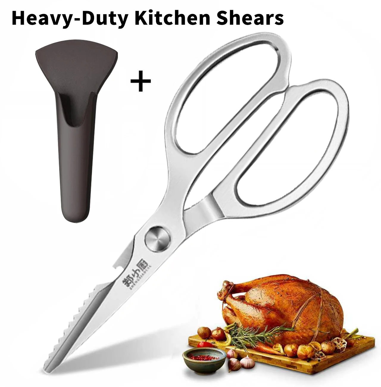 New Upgraded Version Professional Heavy-Duty Kitchen Shears - Stainless Steel Multi-Purpose Shears for Chicken Bones, Fish & BBQ