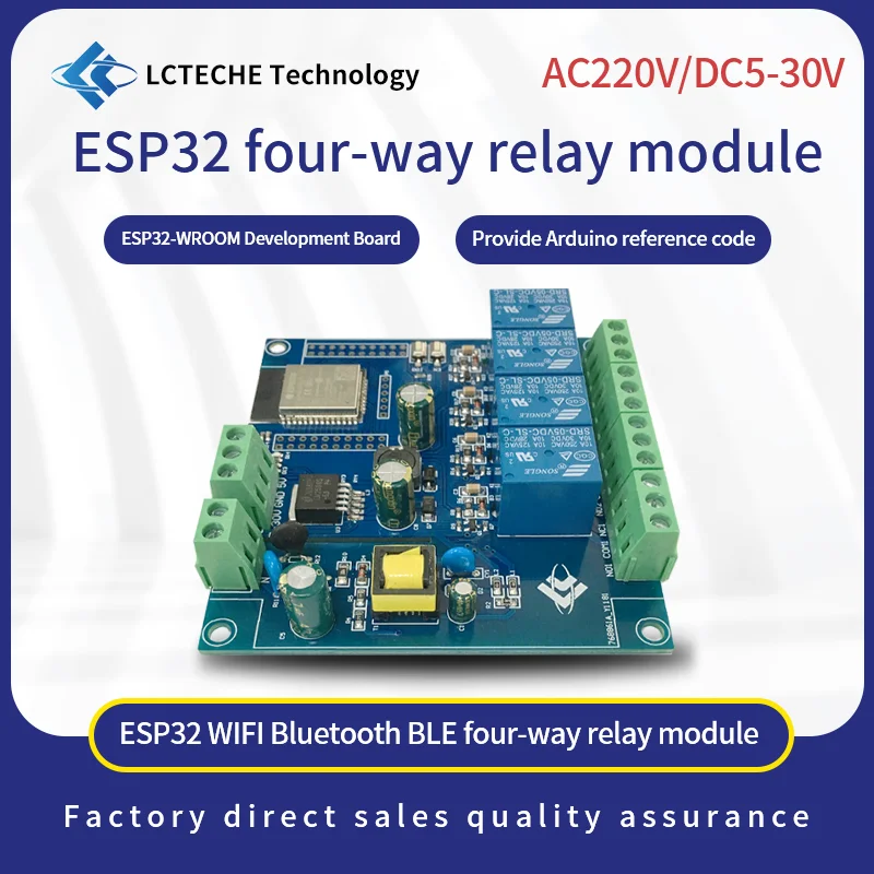 AC/DC Power Supply ESP32 WiFi Bluetooth BLE 4-way Relay Module ESP32-WROOM Development Board