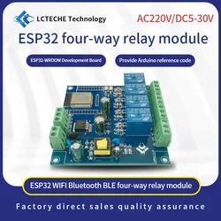 블루투스 BLE 4 방향 릴레이 모듈 ESP32-WROOM 개발 보드, AC DC 전원 공급 장치, 와이파이, ESP32