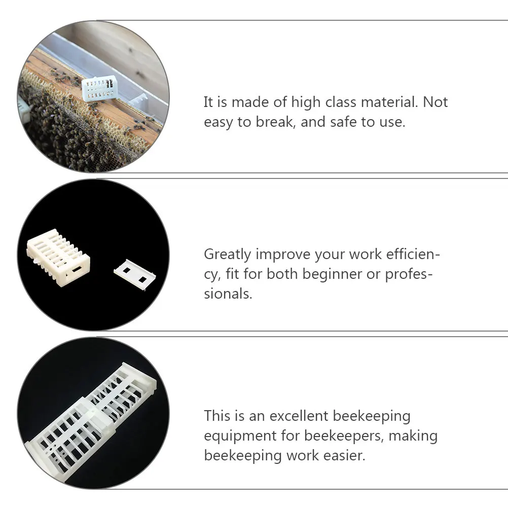 

10 Pcs Plastic Cages Durable Beekeeping Supplies Transport Storage Isolation Pet Accessories Beginner Professional