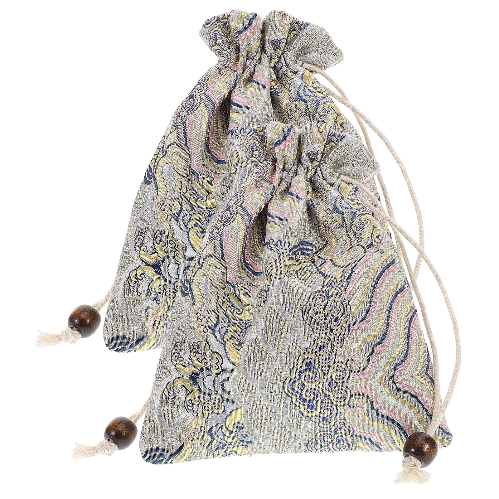 

2pcs Velvet Jewelry Bag Drawstring Storage Pouch Double Layer Protection Soft Cloth Organizer Travel for Women