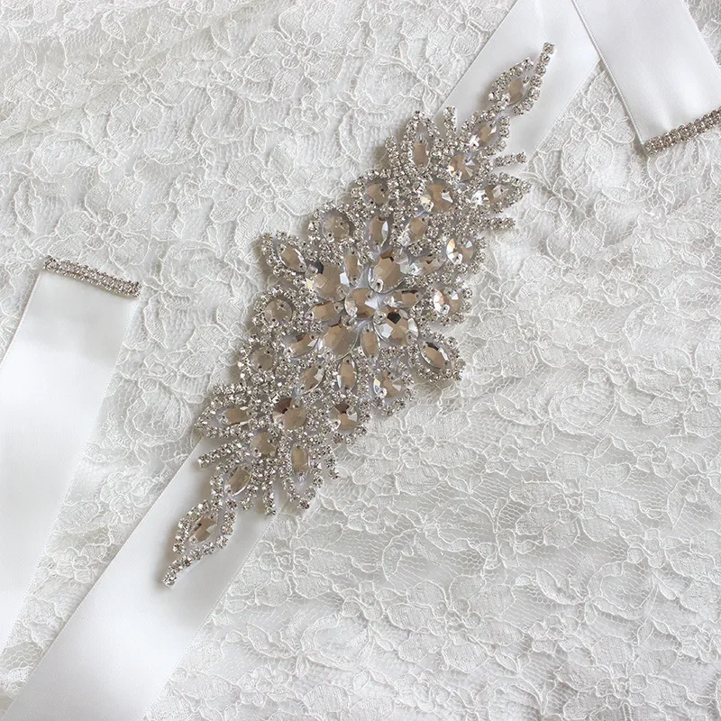 bride belt high-end luxury rhinestone bride satin belt ladies satin belt wedding dress and dress accessories