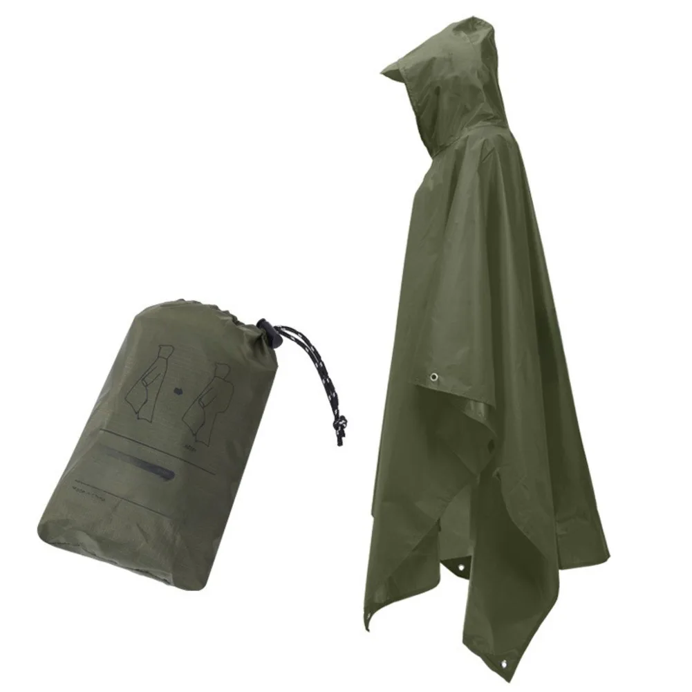 Portable Outdoor Rain Gear Flashlight Portable Raincoat Three-in-one Raincoat Lightweight Travel Windproof Design