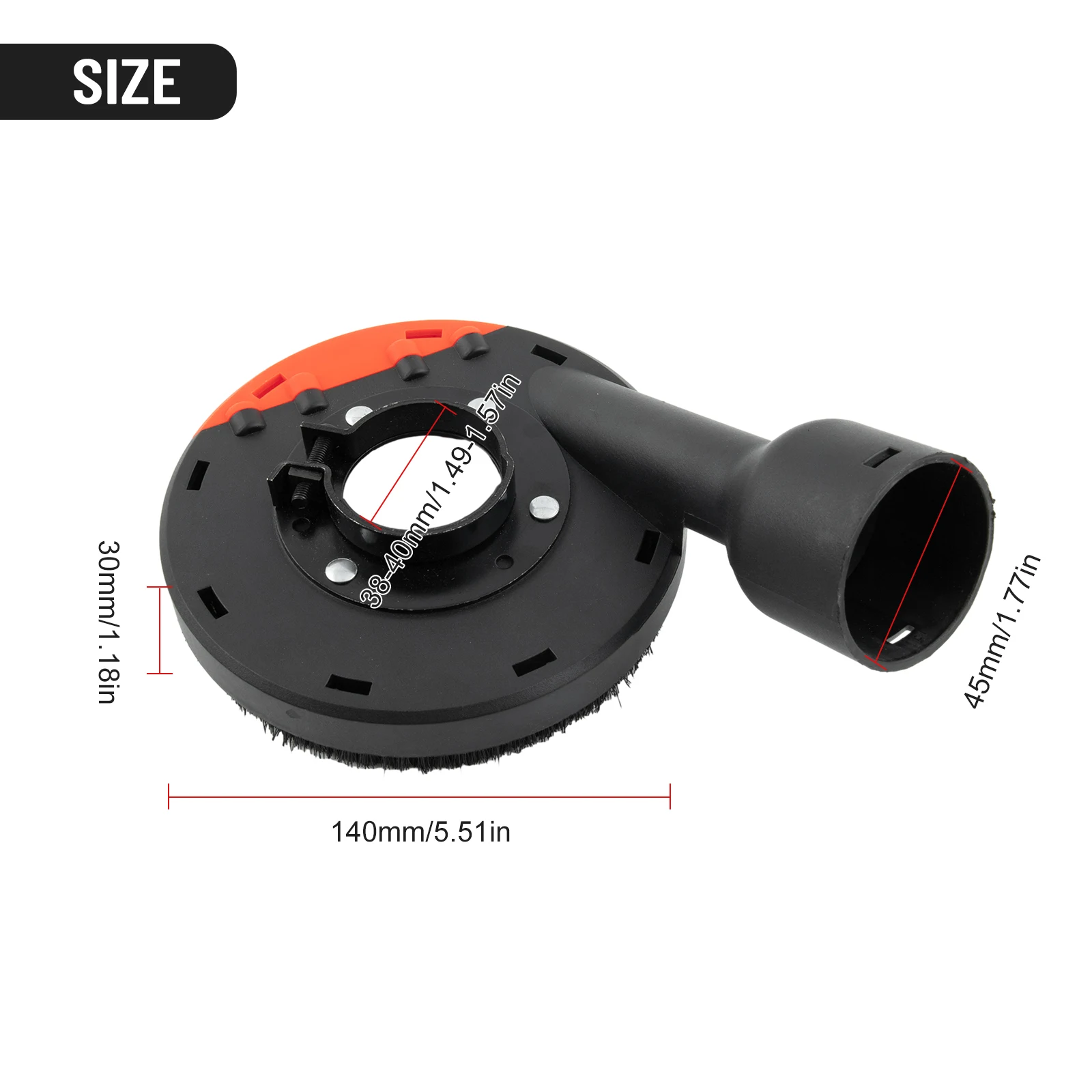 

Stone Concrete Angle Grinder Accessories Cutting Dust Shroud Clamping Range: 38-40mm Plastic + Metal Polycarbonate PC