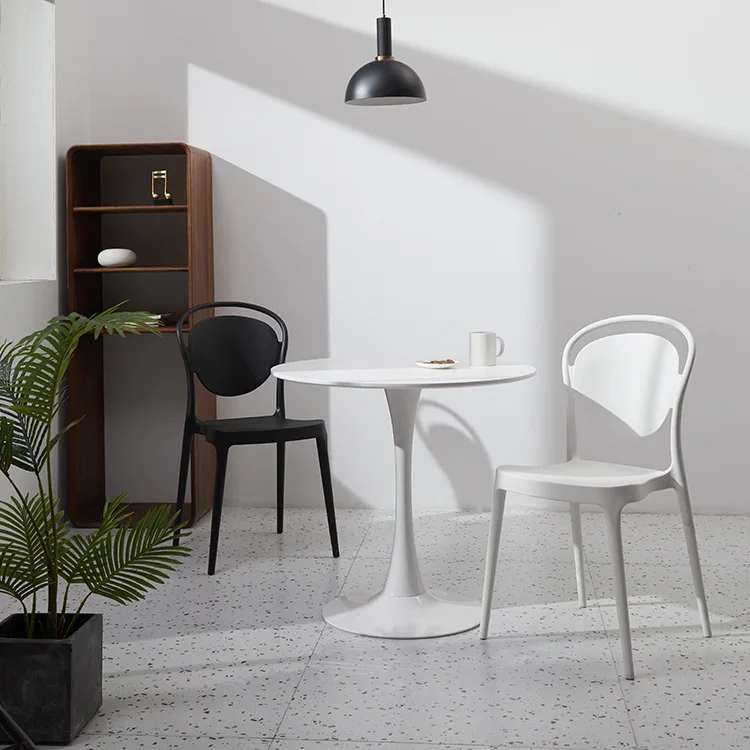 Hot-selling Modern Simple Lounge Dining Chair Living Room Creative Round Backrest Plastic Chair