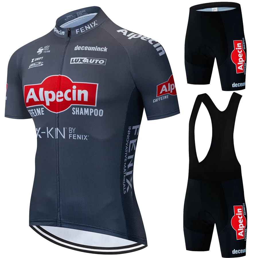 Alpecin Jersey Cycling Men\'s Clothing 2024 Equipment Man Complete Uniform Shorts Mtb Blouse Set Bike Sports Male Pants Outfit