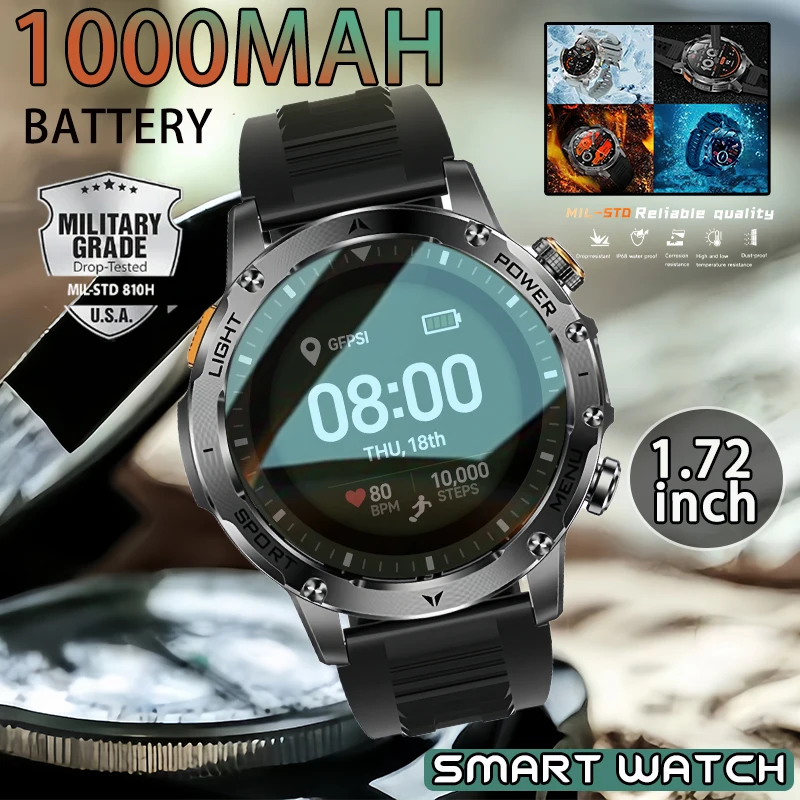

T-Rex 3 Military Grade 1000mAh Battery Smart Watch IP68 Waterproof GPS Bluetooth call AMOLED HD Men 2025 New Smartwatch Sports