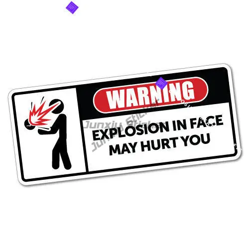 

Warning Explosion In Face Sticker Funny Car Stickers Gadgets Auto Interior Accessories Decor Robot Decals