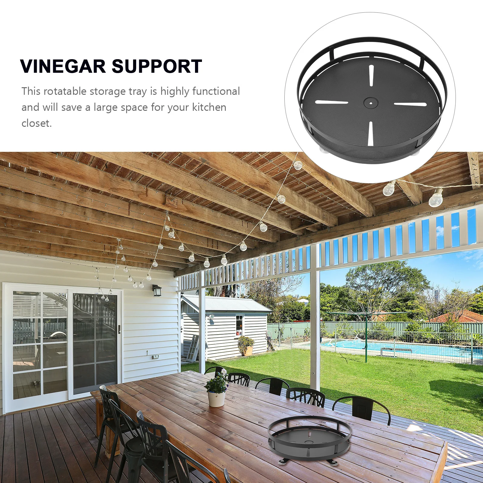 

Stainless Steel Rotating Seasoning Rack Black Condiment Storage Organizer 360 Degree Rotation Large Capacity Kitchen Space Saver