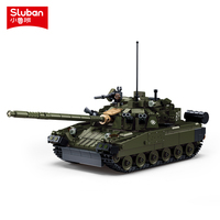 798PCS Army T-80BVMS Main Battle Tank Model Building Blocks Sets MBT Military DIY Creative Educational Kids Toys Christmas Gifts