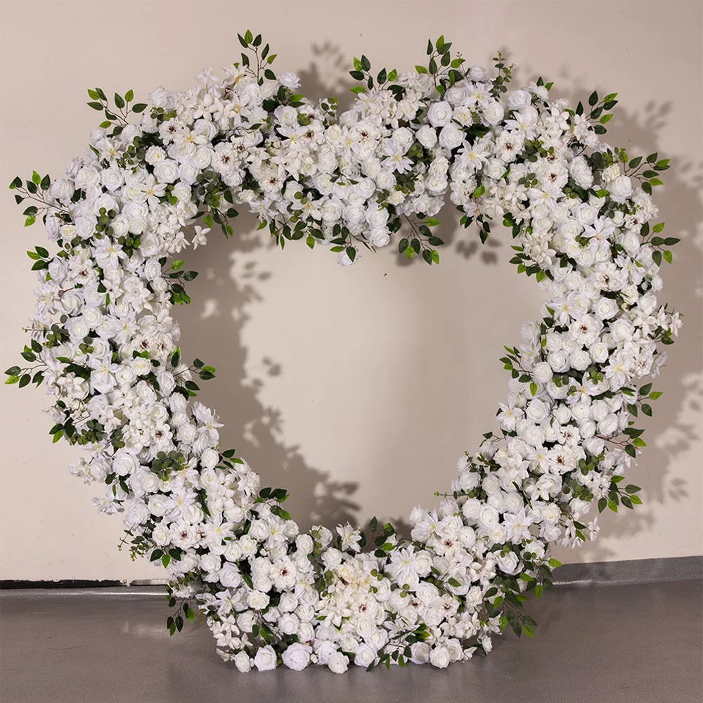 

Искусственная цветочная композиция из белых роз 200x200 см, 5D, для свадебного декора, арки в форме сердца, оформления сцены и мероприятий