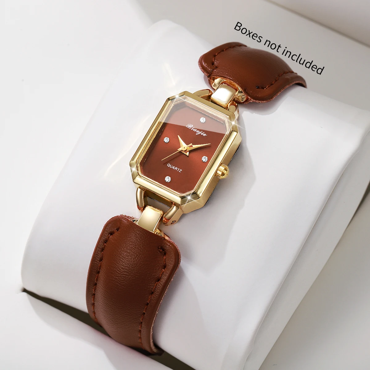 Fashion Rectangle Women Wristwatches Casual Leather Strap Quartz Watch Reloj Mujer Girls Clock Gift (Without Box)