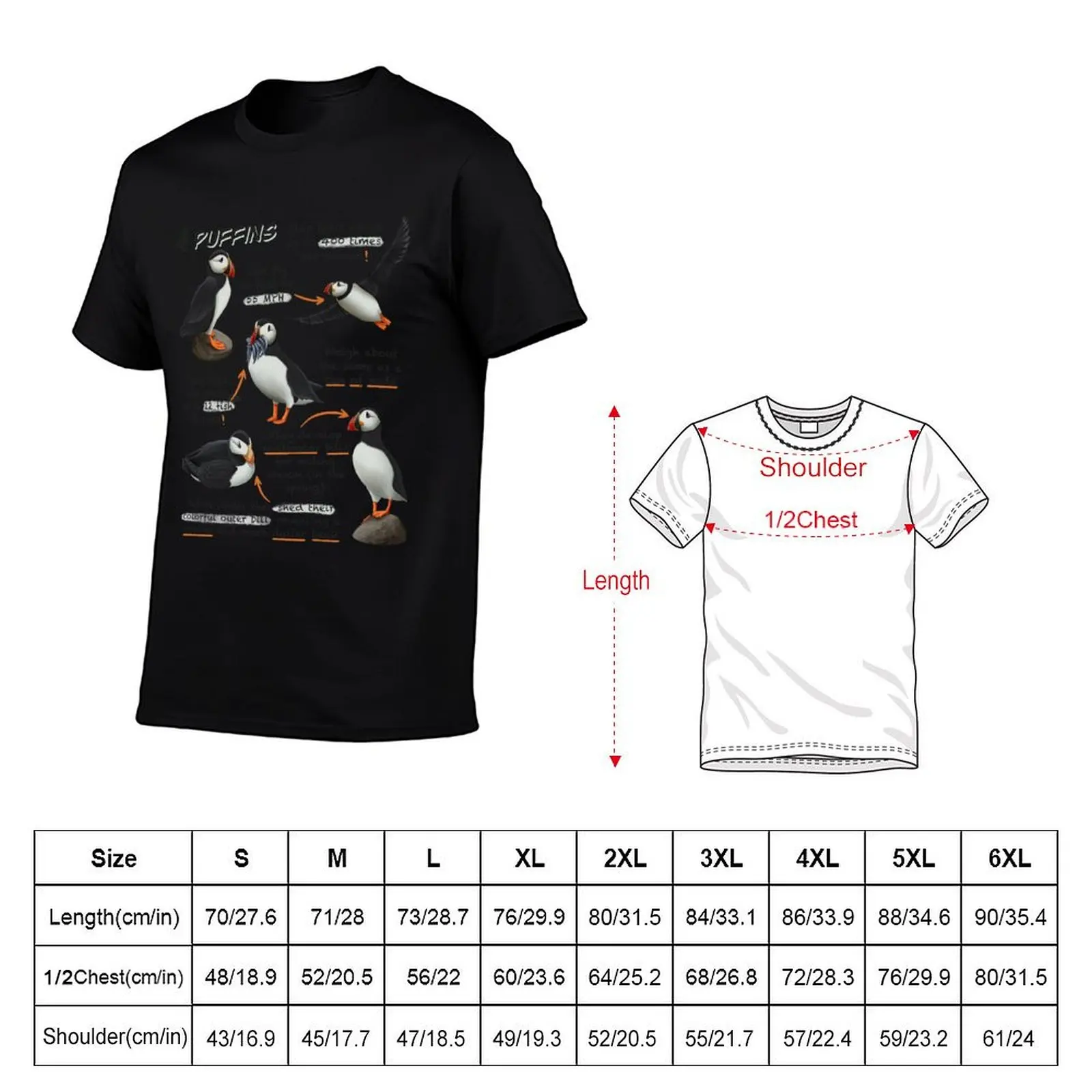 Puffins Fun Animal Facts T-Shirt Big and Tall Gym T-Shirt