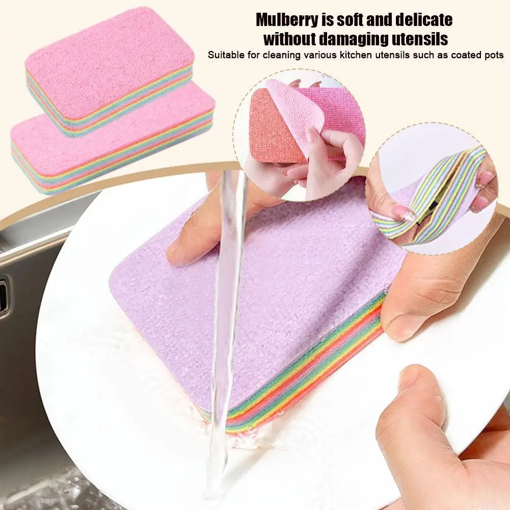 12-Layer Peelable Kitchen Cleaning Cloth Non-Stick Oil Thickened Scouring Pad Highly Absorbent Reusable Dish Towel