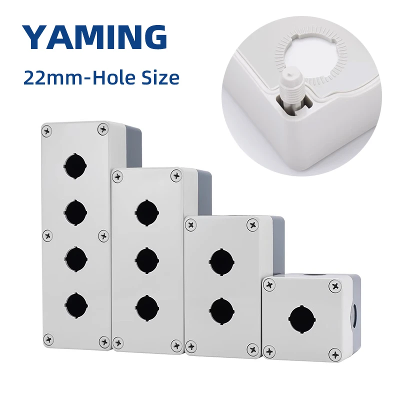 

22mm Hole Size 1/2/3/4P Waterproof IP65 Control Button Switch Heighten Type Outdoor Enclosure Box ABS Shell