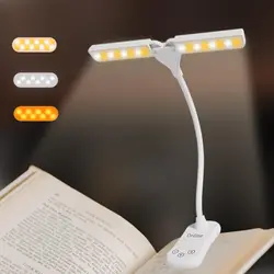 Book Light for Reading in Bed Clip on Reading Light Rechargeable Bookmark Lamp Eye Caring Booklight 3Color Temp Stepless Dimming