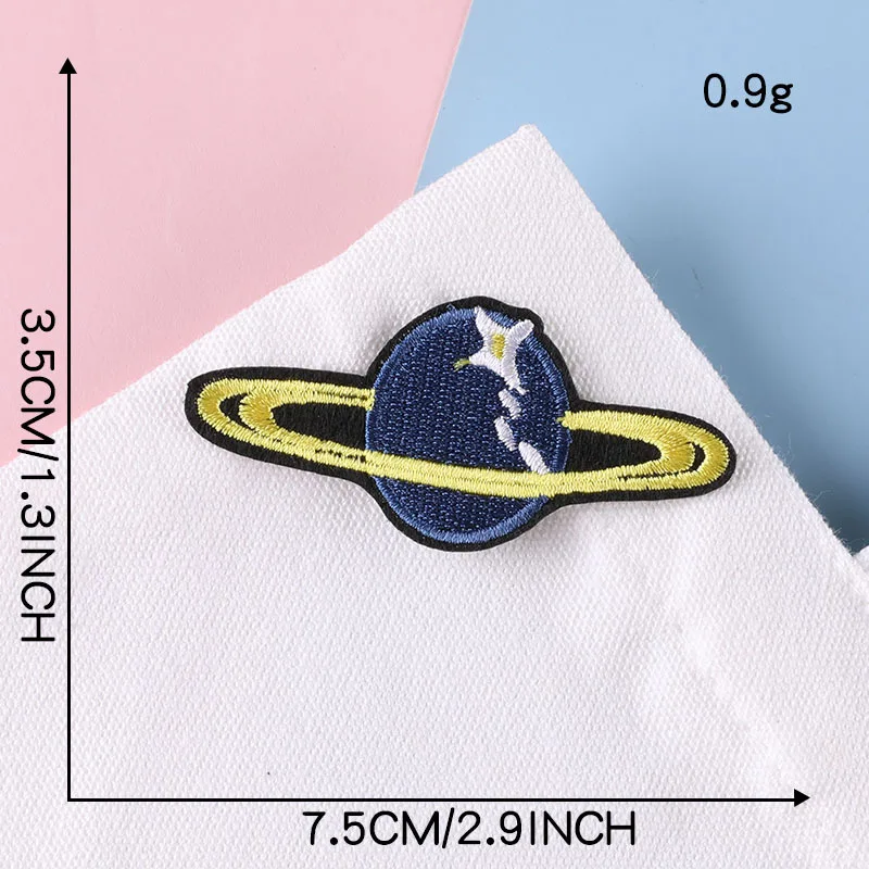 Aufnäher für Kleidung, Kinder, Jungen, Weltraum, zum Aufbügeln, Sternrakete, Ufo, bestickt, Thermocollant-Stich, niedliche Parches, Designer-Jacken – Detail 6