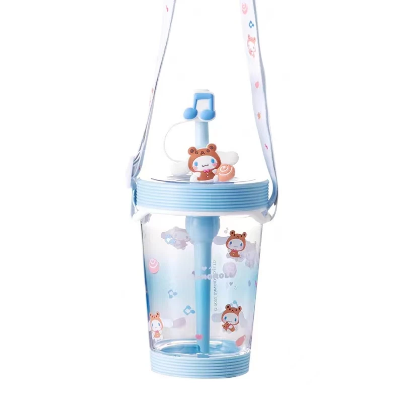 Miniso Cartoon Sanrio bunte begleitende Serie niedlichen Mymelodie Riemen Stroh Tasse große Kapazität tragbare Pochacco Wasser Tasse Geschenk