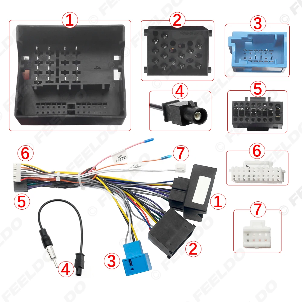 

Автомобильный 16-контактный адаптер жгута проводов шнура питания для BMW E39/E46/E53 (98-14) головное устройство для установки аудио с большим экраном
