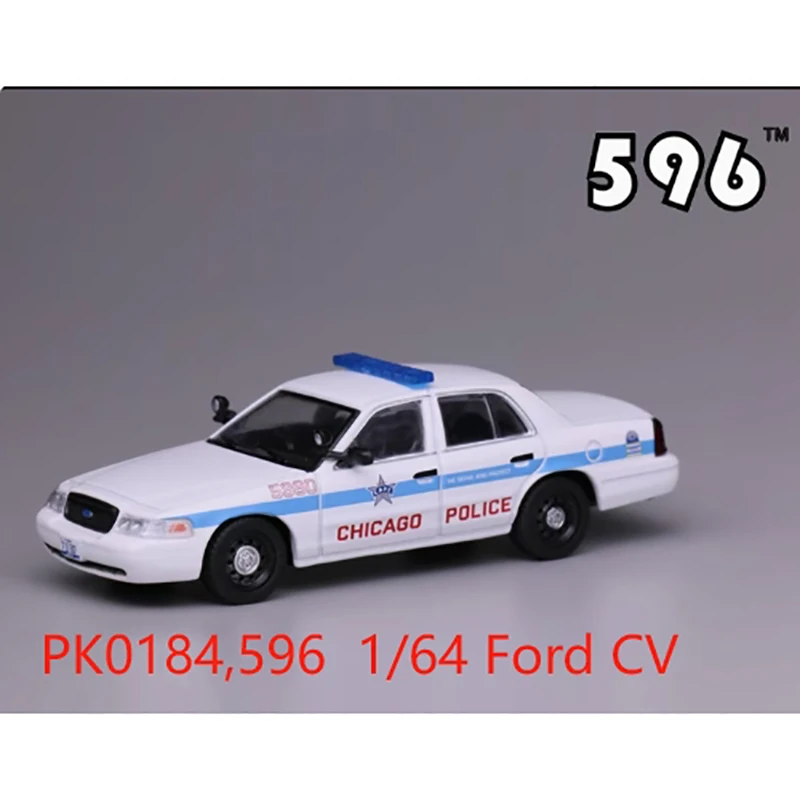 596 نموذج 1:64 نموذج سيارة مصنوع من خليط معدني تاج CV POLICE