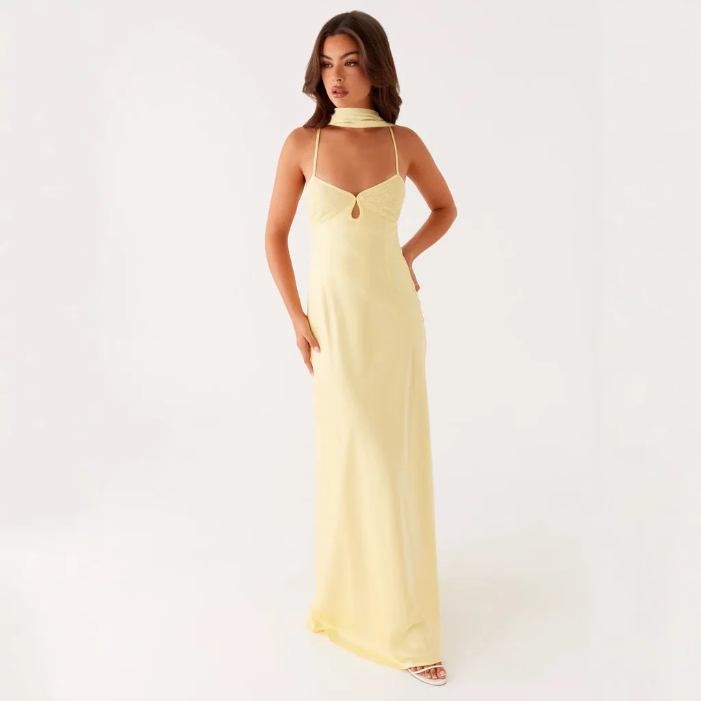 

2025 New Women's Temperament V-neck Strap Backless Dress