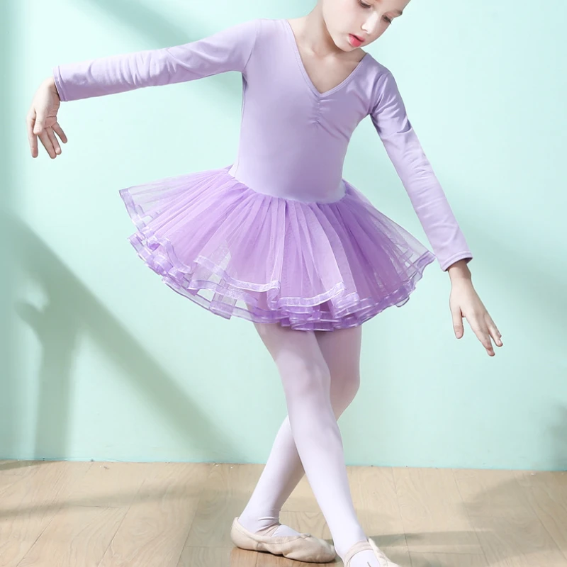 Kids Girls Ballet Tutu Dresses Back Bowknot Mesh Dance Gymnastics Leotard Dress Ballerina Party Stage Performance Dancewear
