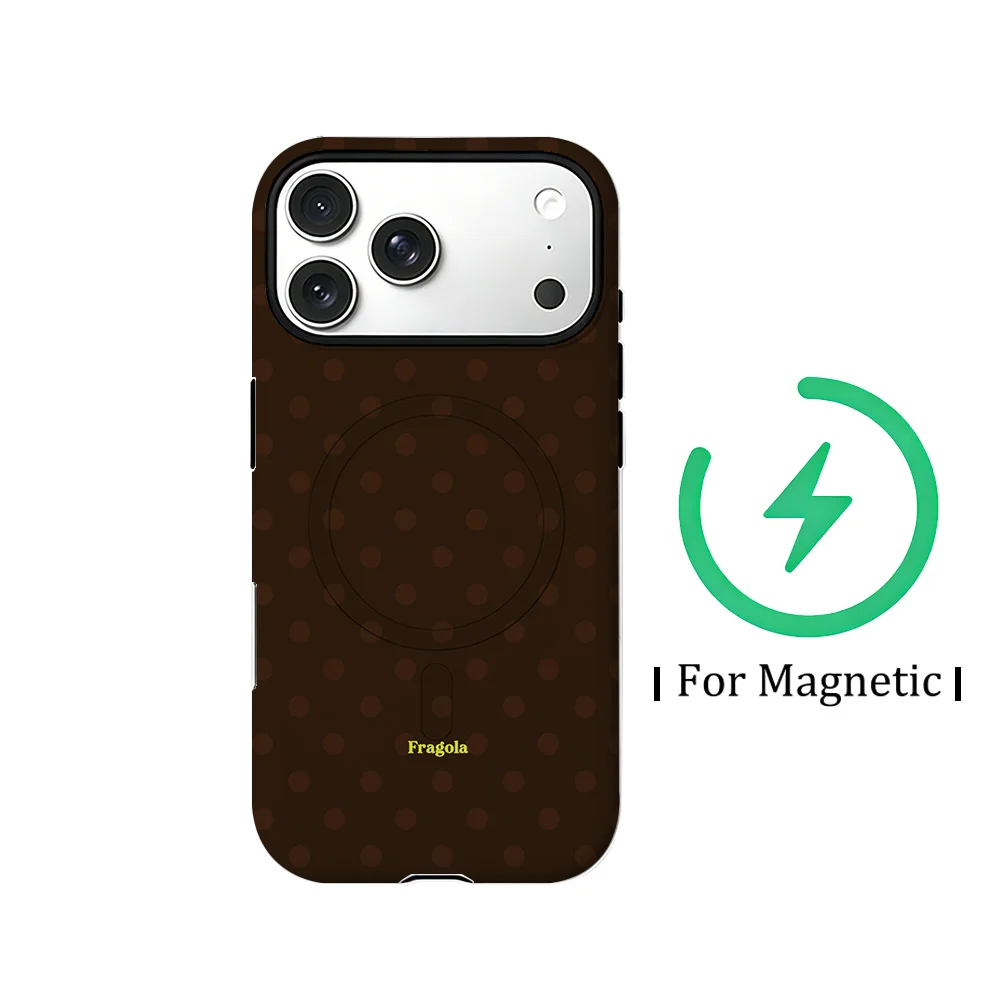 Clmj BROWNIE BATTER Handyhülle für iPhone 17 16 15 14 13 12 11 Air Pro Max Plus Luxuriöse Magnetische Doppelschicht-Rückabdeckung – Detail 2